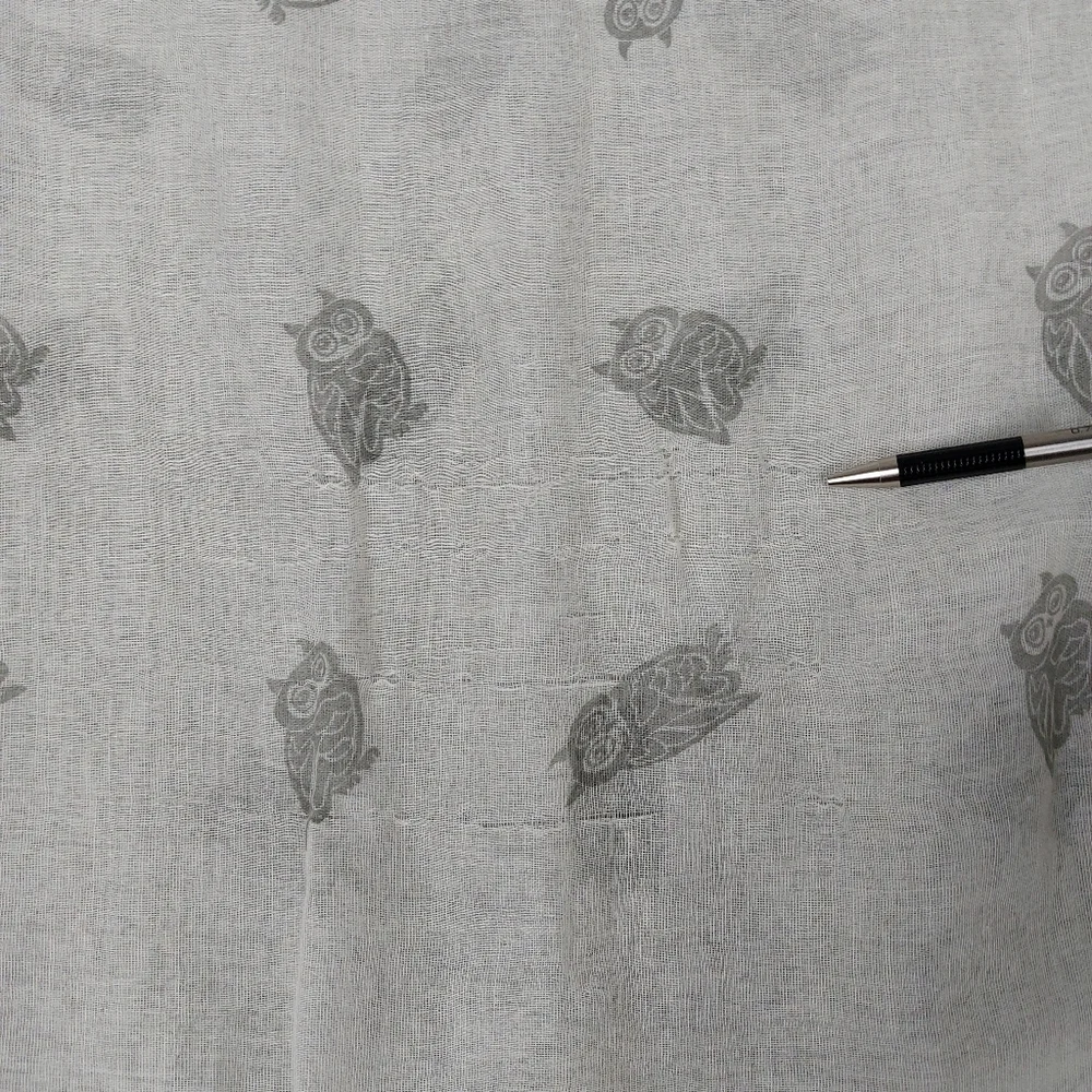 MANHATTAN SCARF COMPANY WOMENS WHITE GRAY SHEER INFINITY OWL PRINT SCARF 29×69